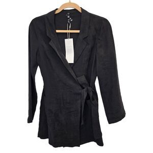 NWT trf Collection Black Wrap Long Sleeve Skort Lightweight Romper Sz S